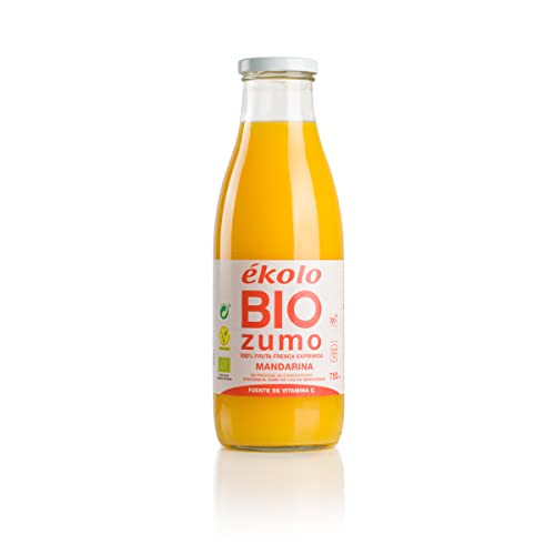 Ekolo Zumo de Mandarina Ecológico, 100% Exprimido, 6 Botellas x 750 ml, 4500 ml