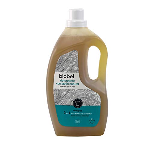 Biobel - Detergente Líquido para Ropa - 100% Natural - Con Aceite Esencial de Lavanda - Enriquecido con Jabón Natural - Elimina Olores y Desinfecta - Apto para Todas las Prendas - 1,5 L