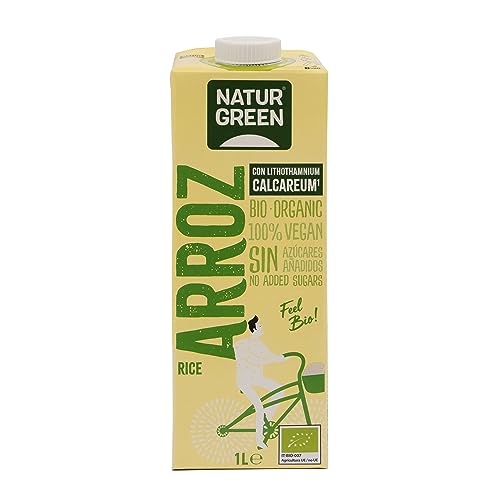 NATURGREEN Arroz Calcium Bio, Bebida Vegetal, Ingredientes de Agricultura Ecológica-1 L, s