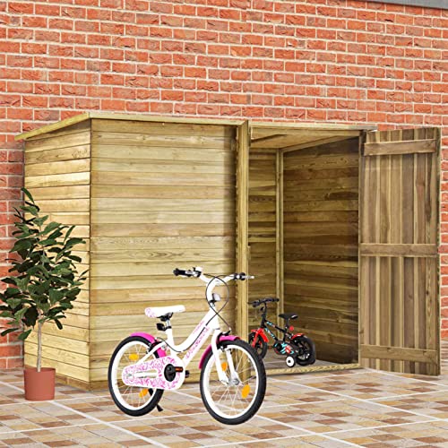 BaraSh Cobertizo de Bicicletas de jardín Pino impregnado Casetas Jardin Exterior De Madera Casa Prefabricada para Vivir 232x110x170cm