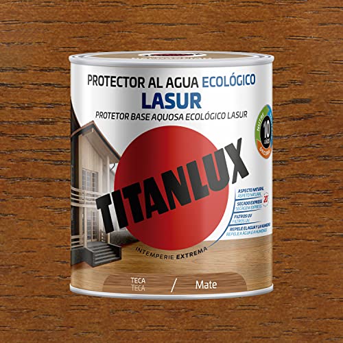 Titanlux Lasur al agua Ecológico para madera Mate Teca 750 ml